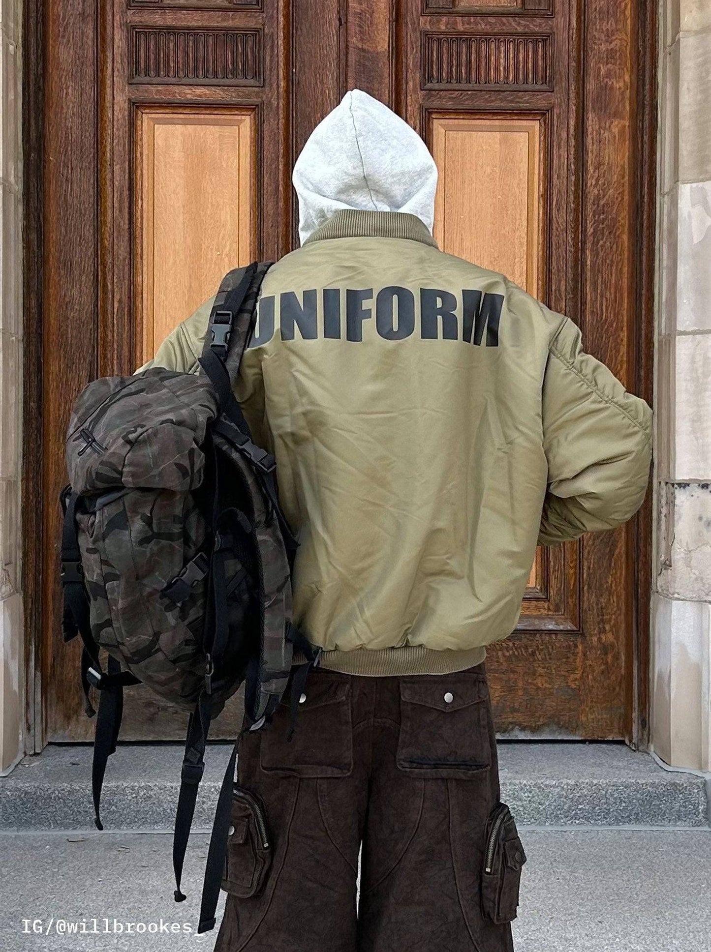 UNIFORM BOMBER - MILITARY GREEN / GREY - Moonlight Mansion