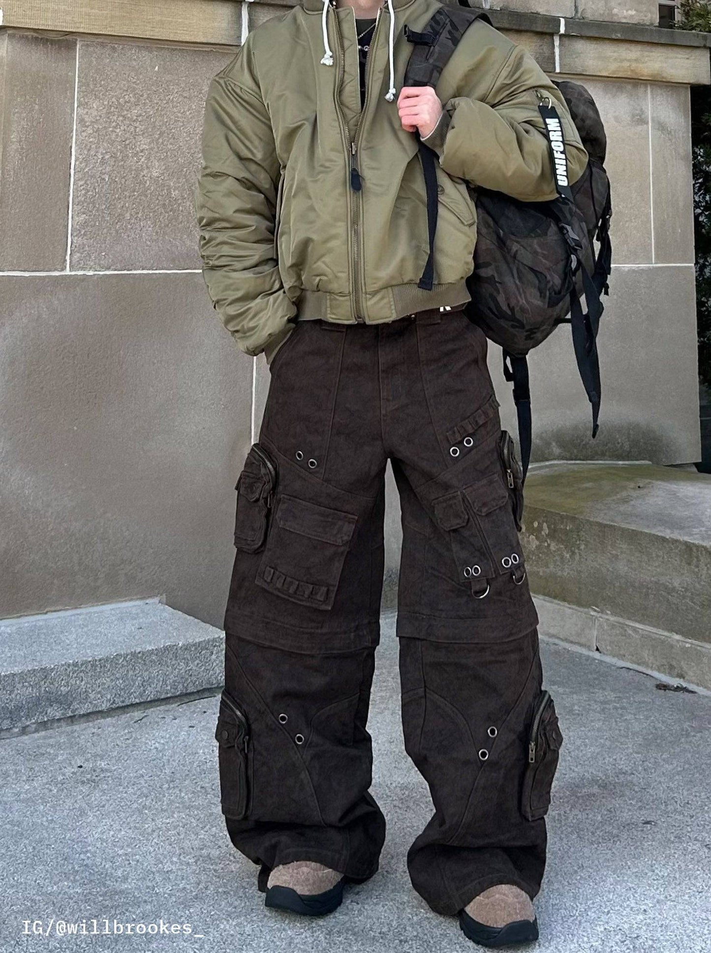 UNIFORM BOMBER - MILITARY GREEN / GREY - Moonlight Mansion
