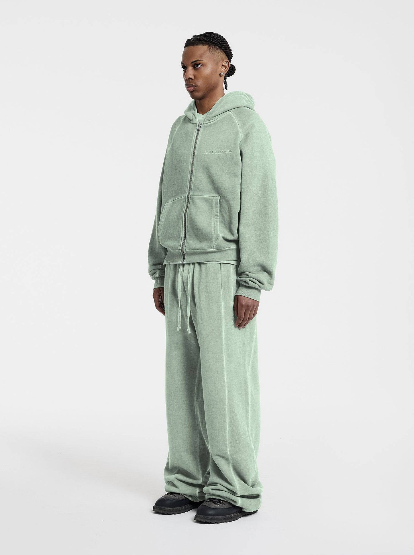 WASHED LINE - ZIP-UP - MUTE GREEN - Moonlight Mansion