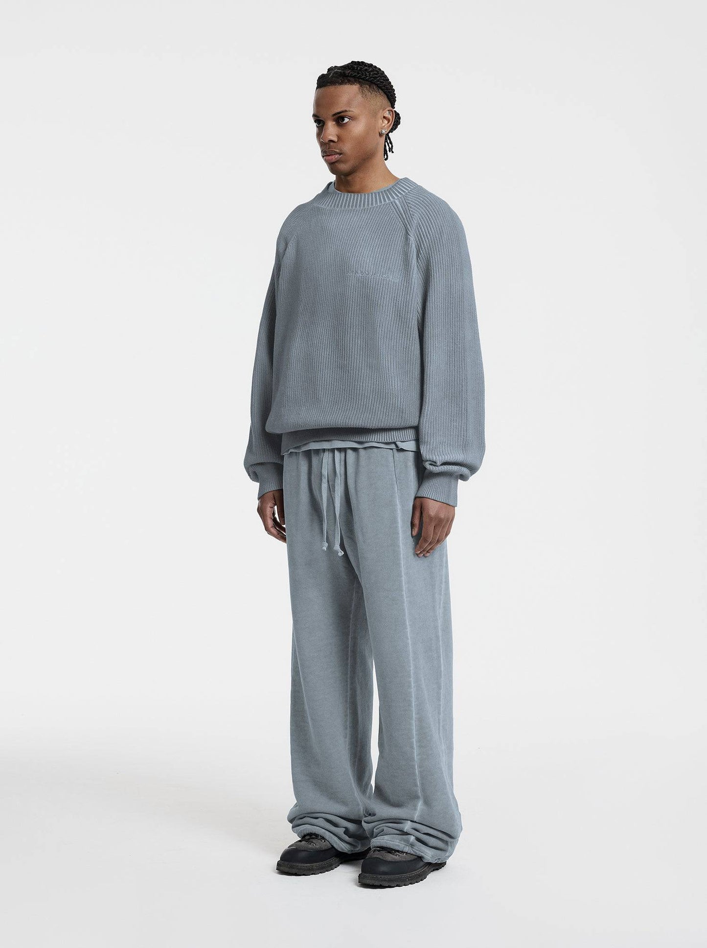 WASHED LINE - KNITSWEATER - DUST BLUE - Moonlight Mansion