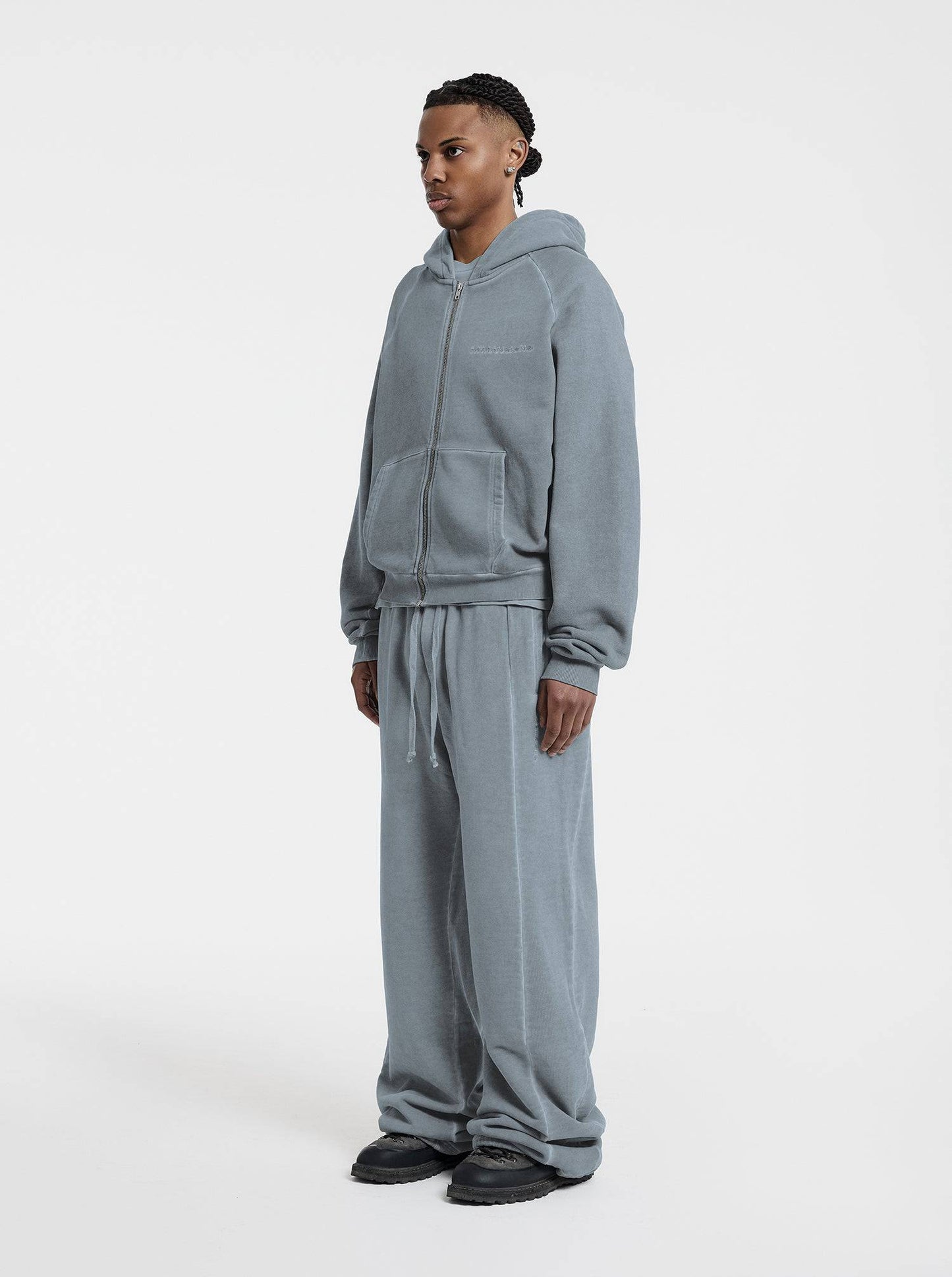 WASHED LINE - ZIP-UP - DUST BLUE - Moonlight Mansion