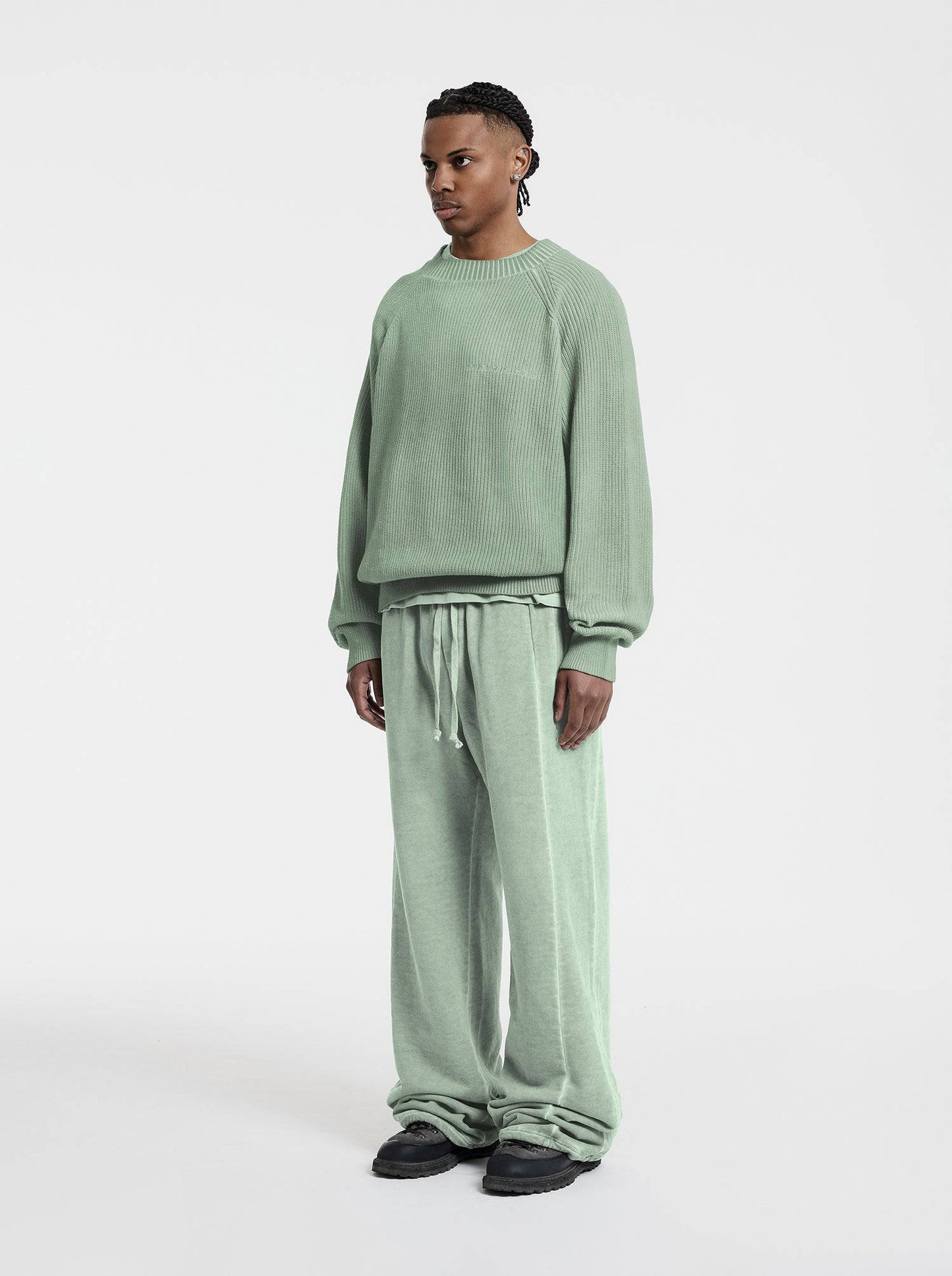 WASHED LINE - KNITSWEATER - MUTE GREEN - Moonlight Mansion