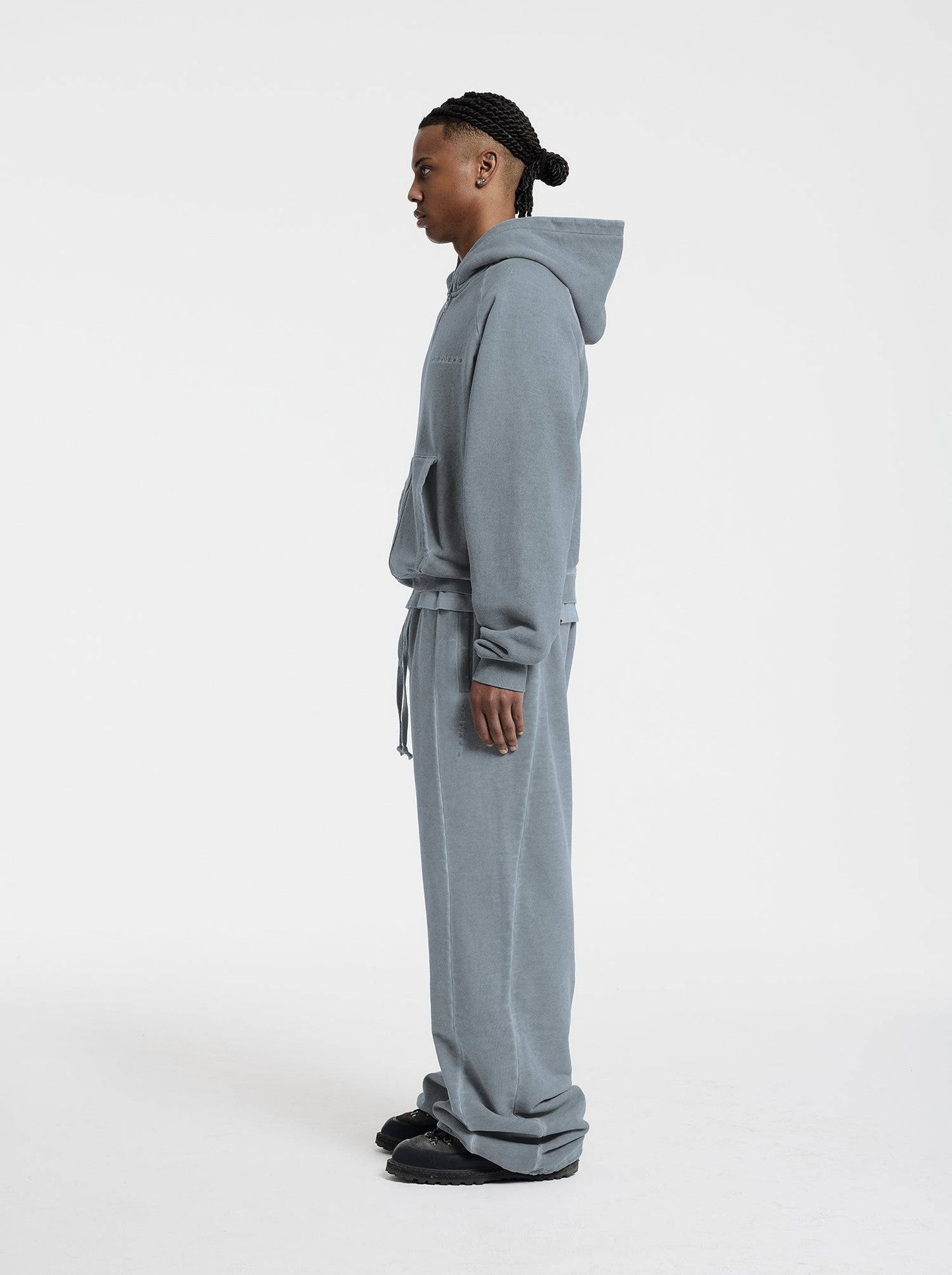 WASHED LINE - ZIP-UP - DUST BLUE - Moonlight Mansion