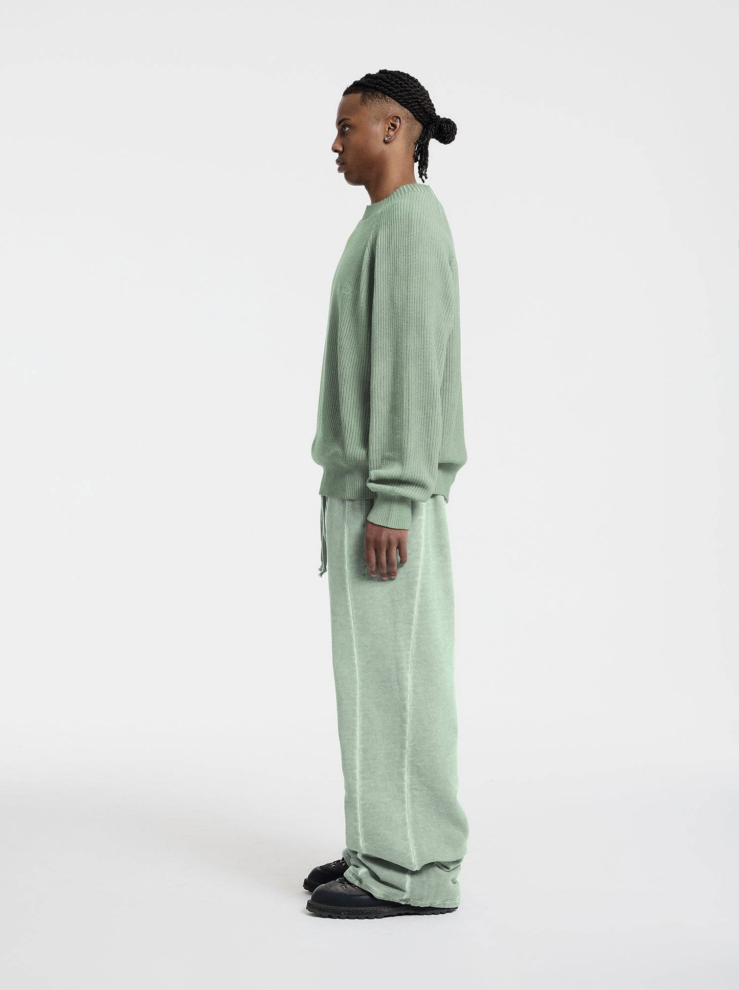 WASHED LINE - KNITSWEATER - MUTE GREEN - Moonlight Mansion