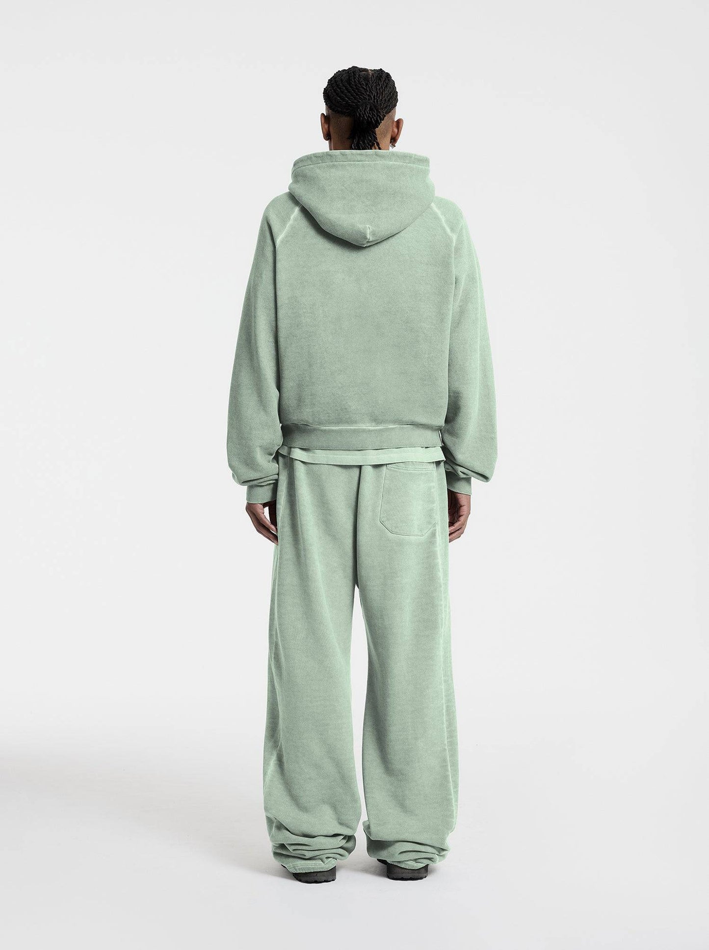 WASHED LINE - ZIP-UP - MUTE GREEN - Moonlight Mansion