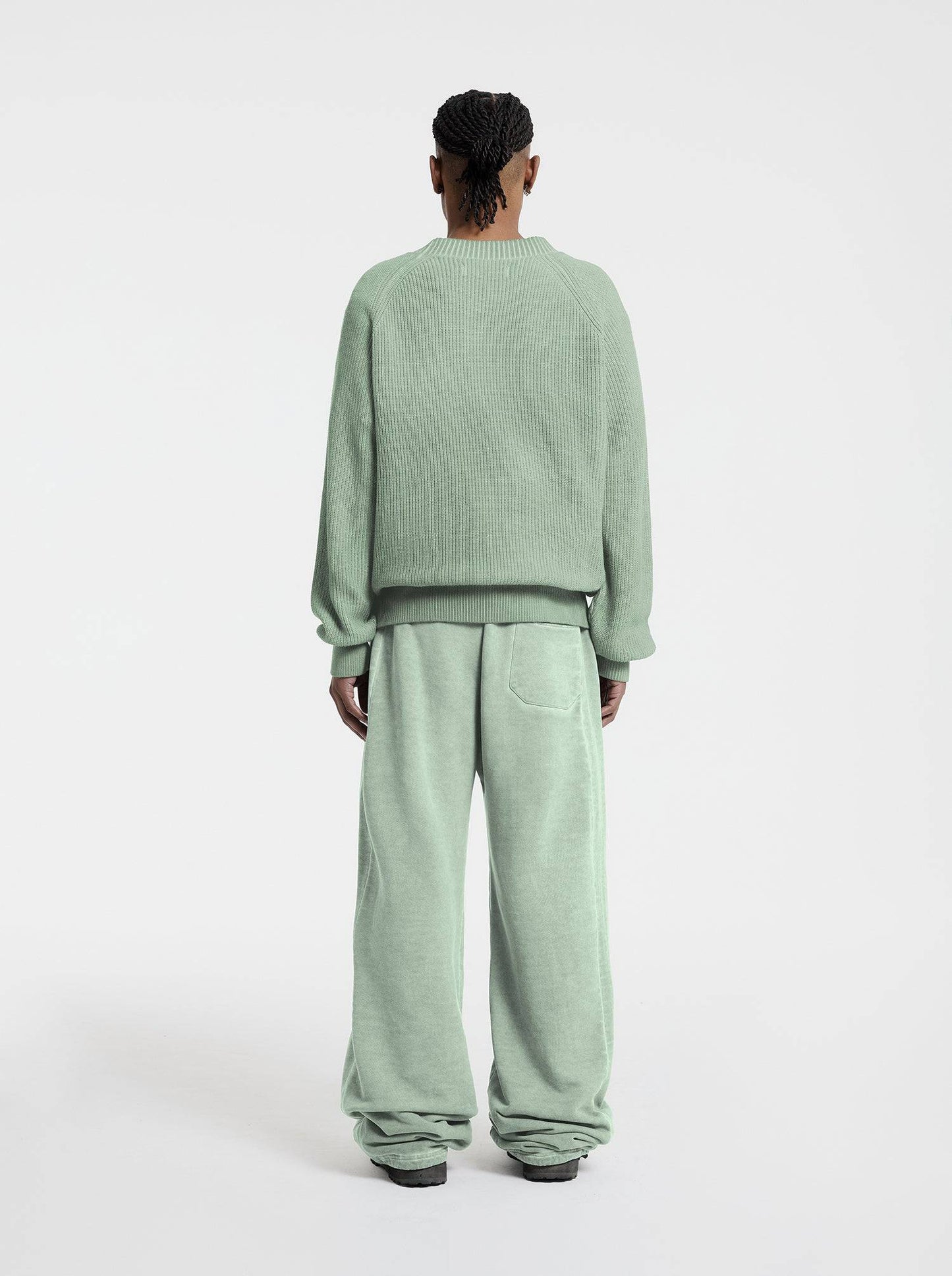 WASHED LINE - KNITSWEATER - MUTE GREEN - Moonlight Mansion