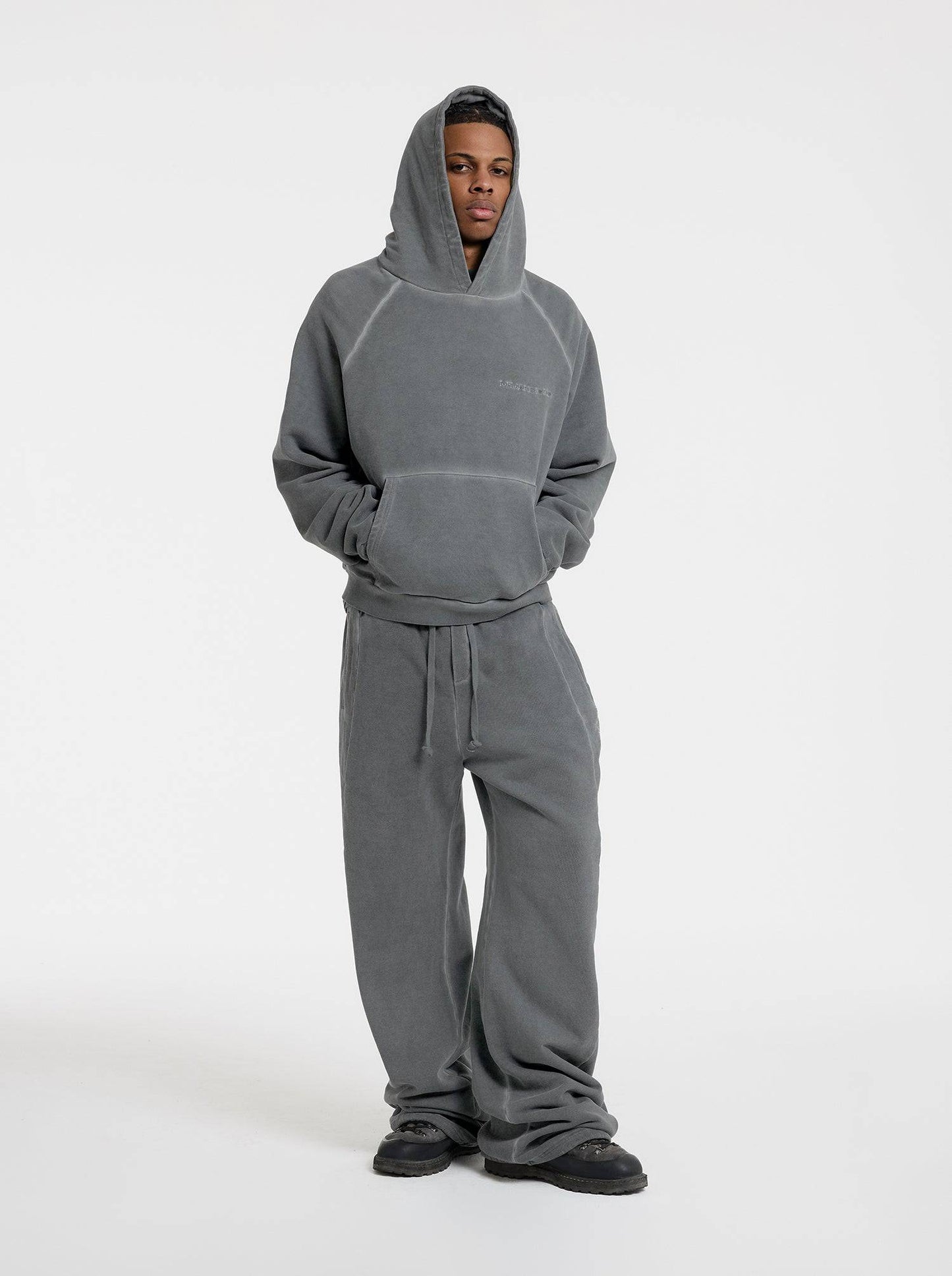 WASHED LINE - HOODIE - MOON GRAY - Moonlight Mansion