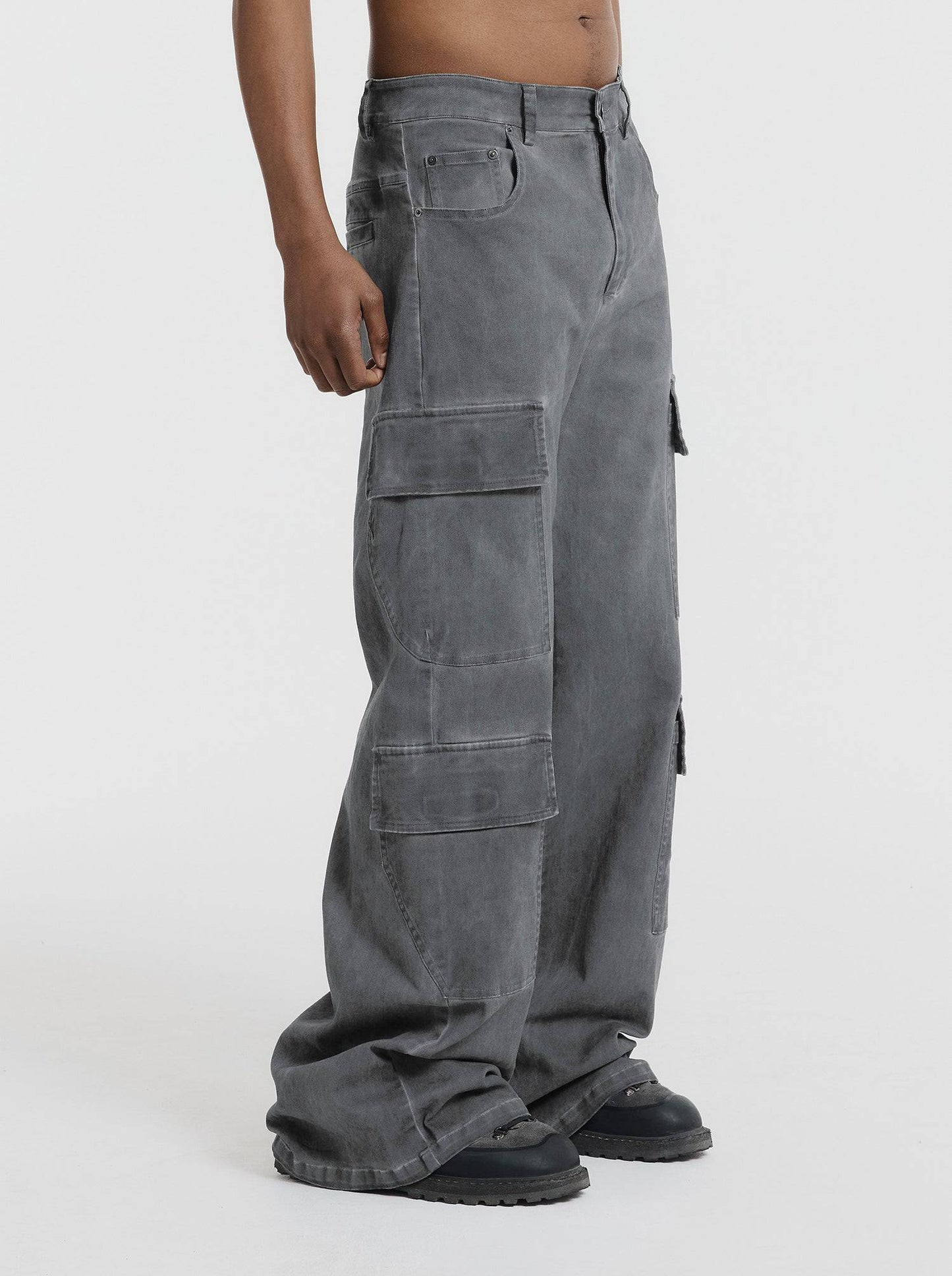 WASHED LINE - CARGOPANTS - MOON GRAY - Moonlight Mansion
