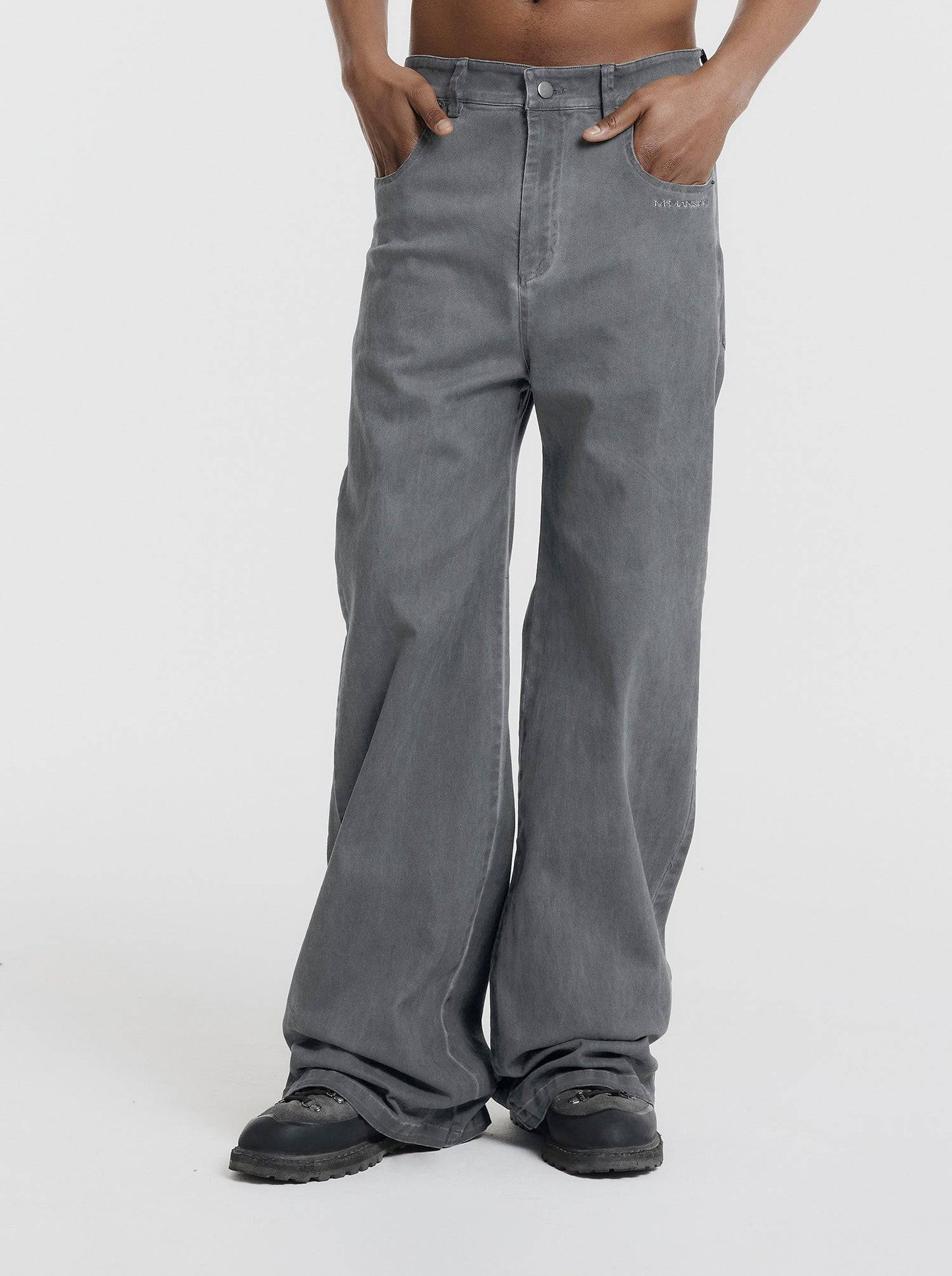 WASHED LINE - PANTS - MOON GRAY - Moonlight Mansion