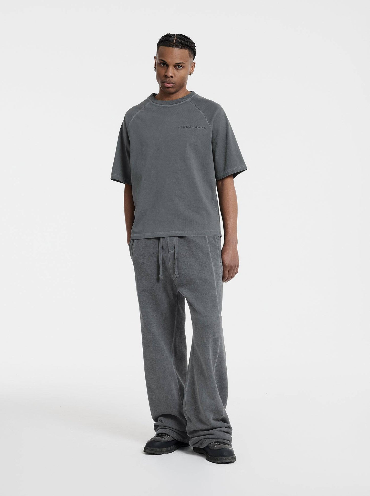 WASHED LINE - TSHIRT - MOON GRAY - Moonlight Mansion