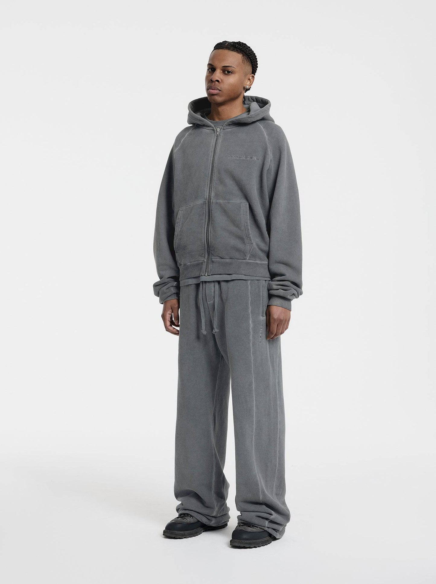 WASHED LINE - ZIP-UP - MOON GRAY - Moonlight Mansion