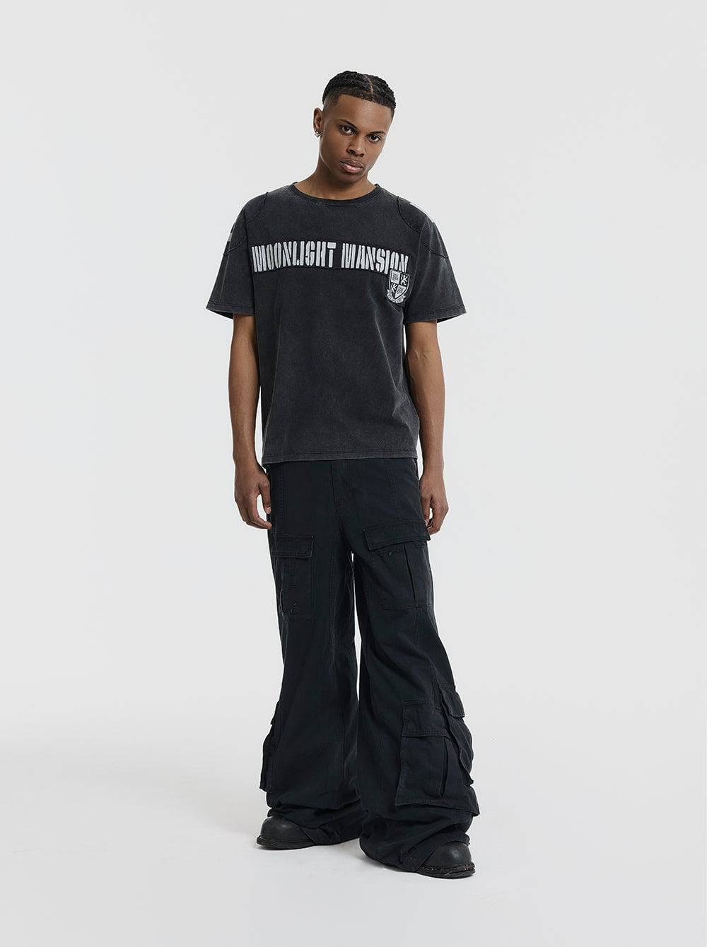 Military T-Shirt - Faded Black - Moonlight Mansion