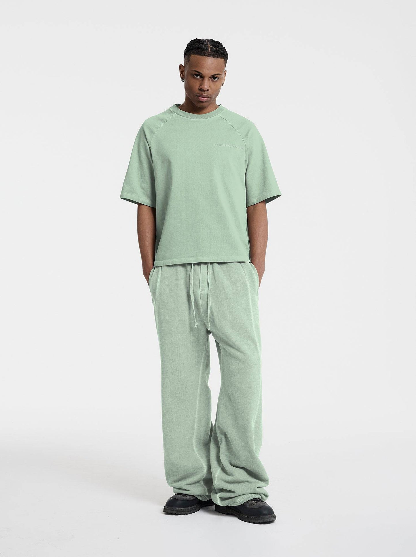 WASHED LINE - TSHIRT - MUTE GREEN - Moonlight Mansion