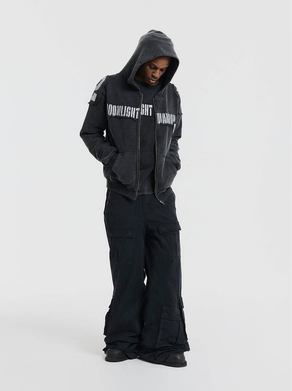 Military Zip-Up - Faded Black - Moonlight Mansion