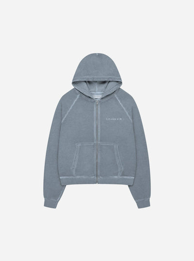 WASHED LINE - ZIP-UP - DUST BLUE - Moonlight Mansion