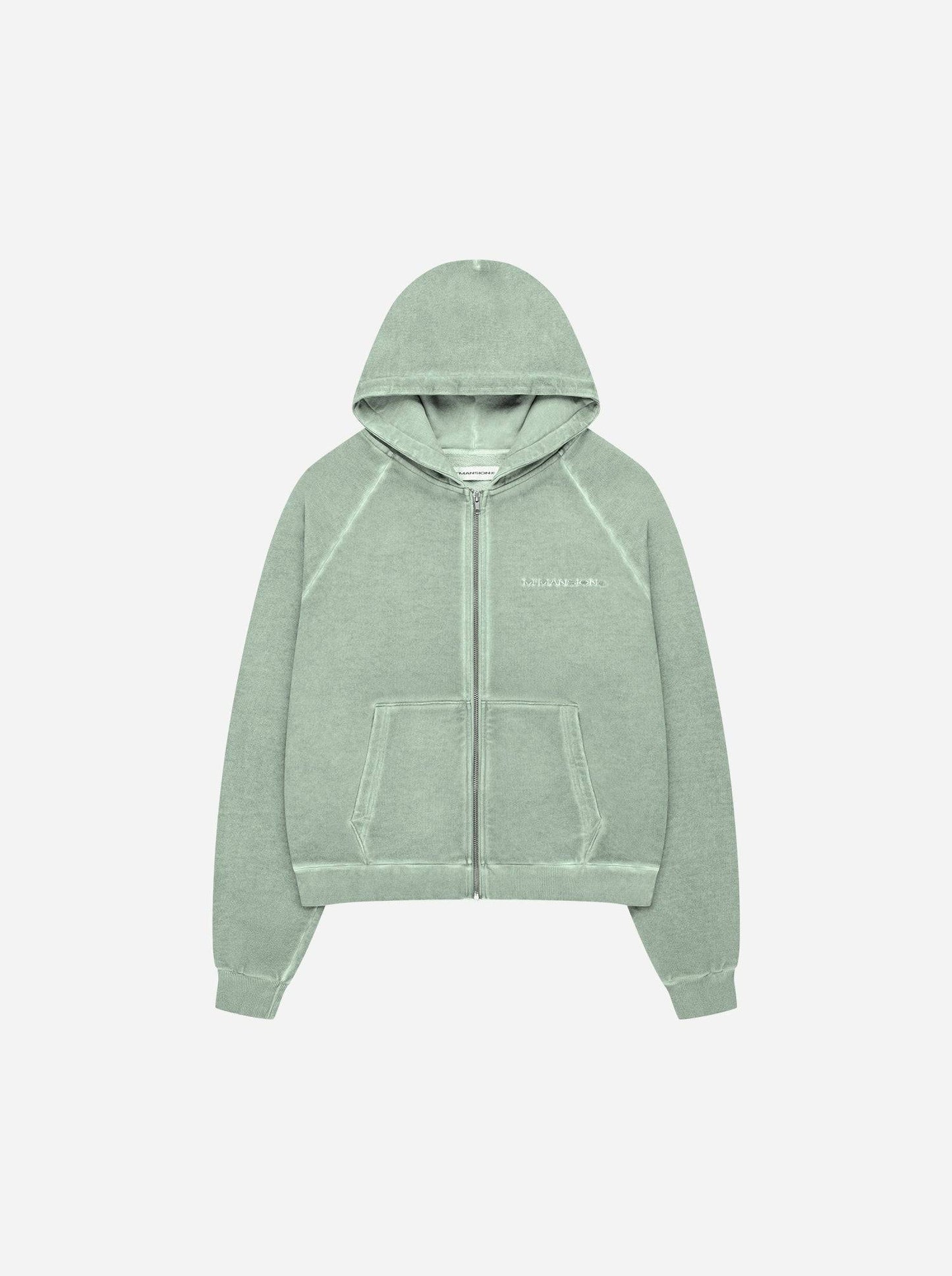 WASHED LINE - ZIP-UP - MUTE GREEN - Moonlight Mansion