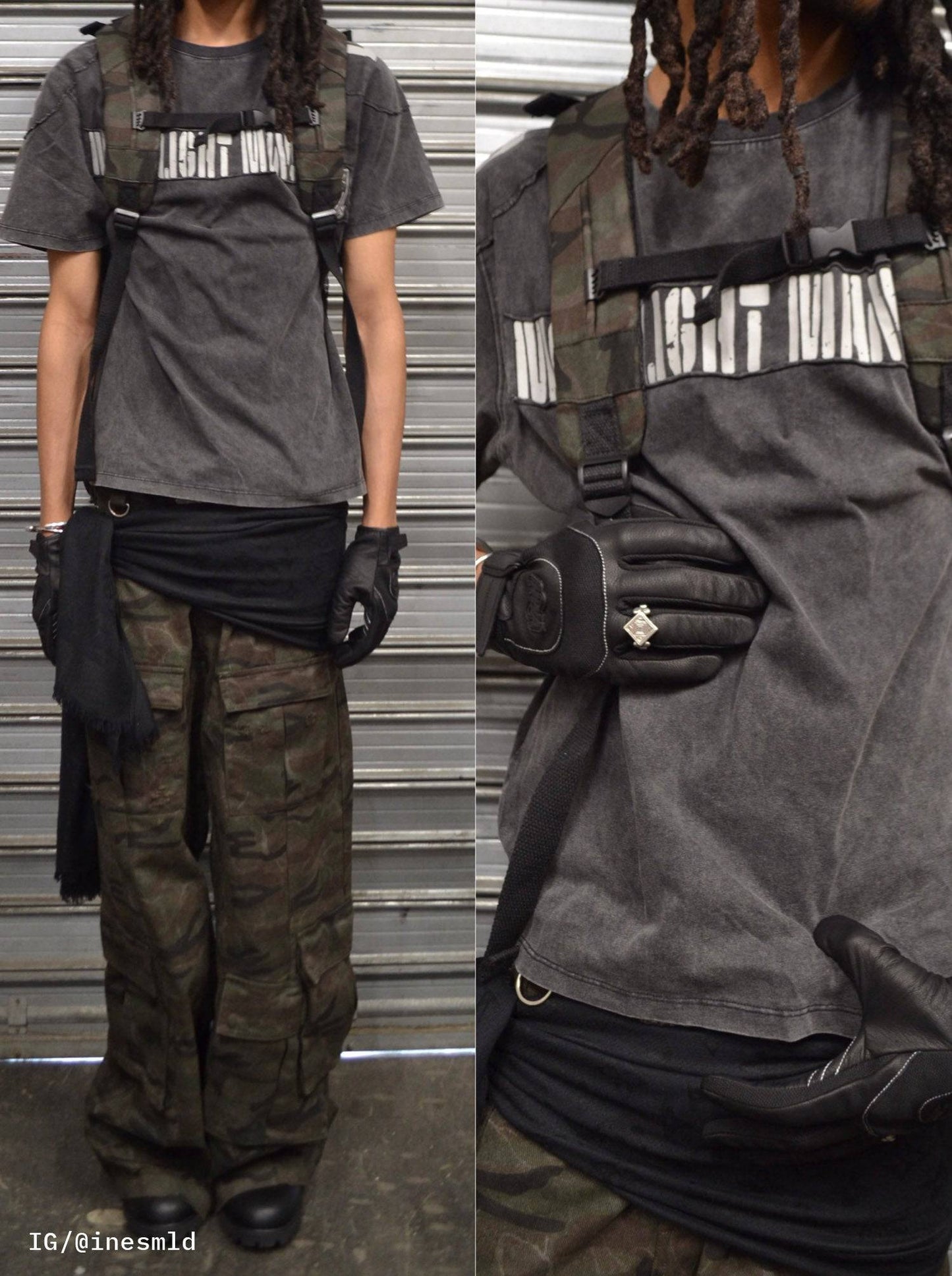 Military T-Shirt - Faded Black - Moonlight Mansion