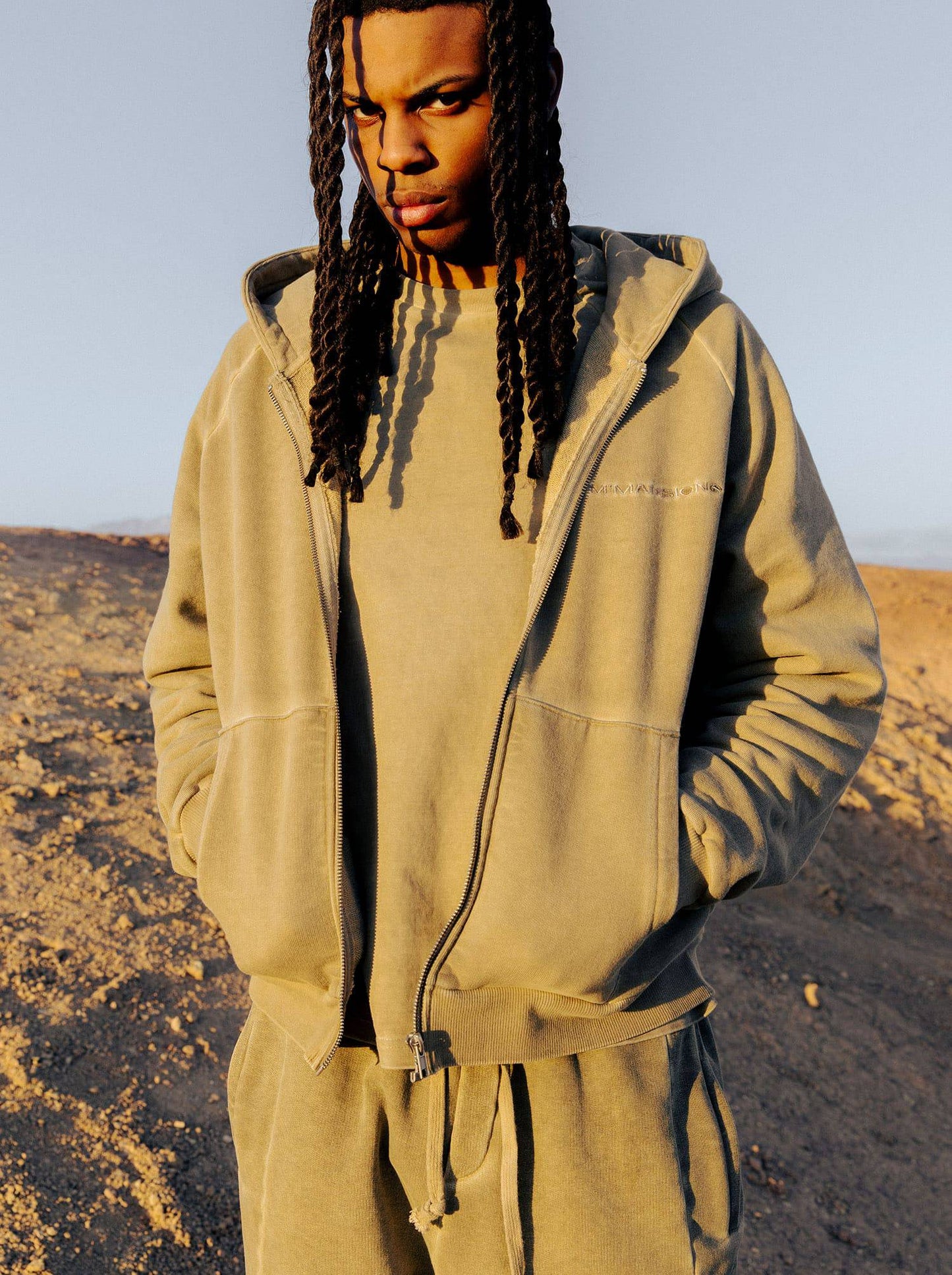 WASHED LINE - ZIP-UP - DESERT YELLOW