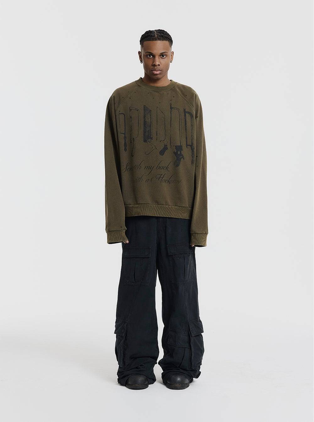 Knives Sweater - MILITARY GREEN