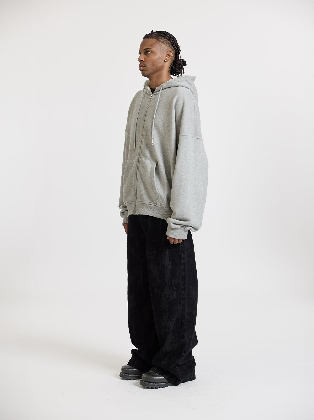 GUNSHOT ZIP-UP - MELANGE GREY