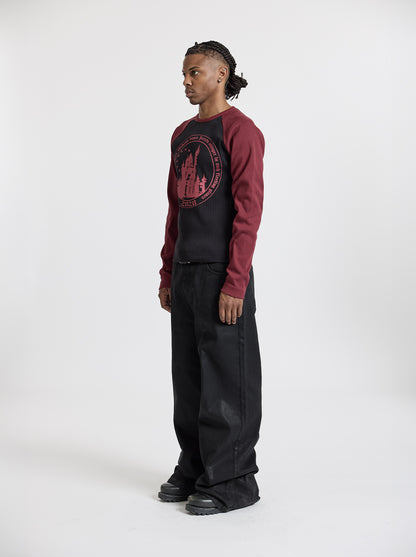 CASTLE LONGSLEEVE - BLACK / RED