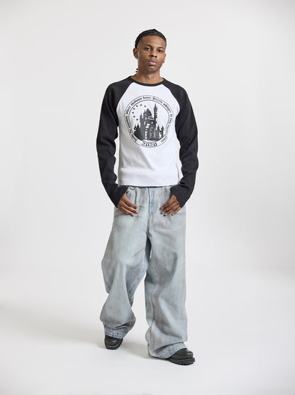 CASTLE LONGSLEEVE - WHITE / BLACK