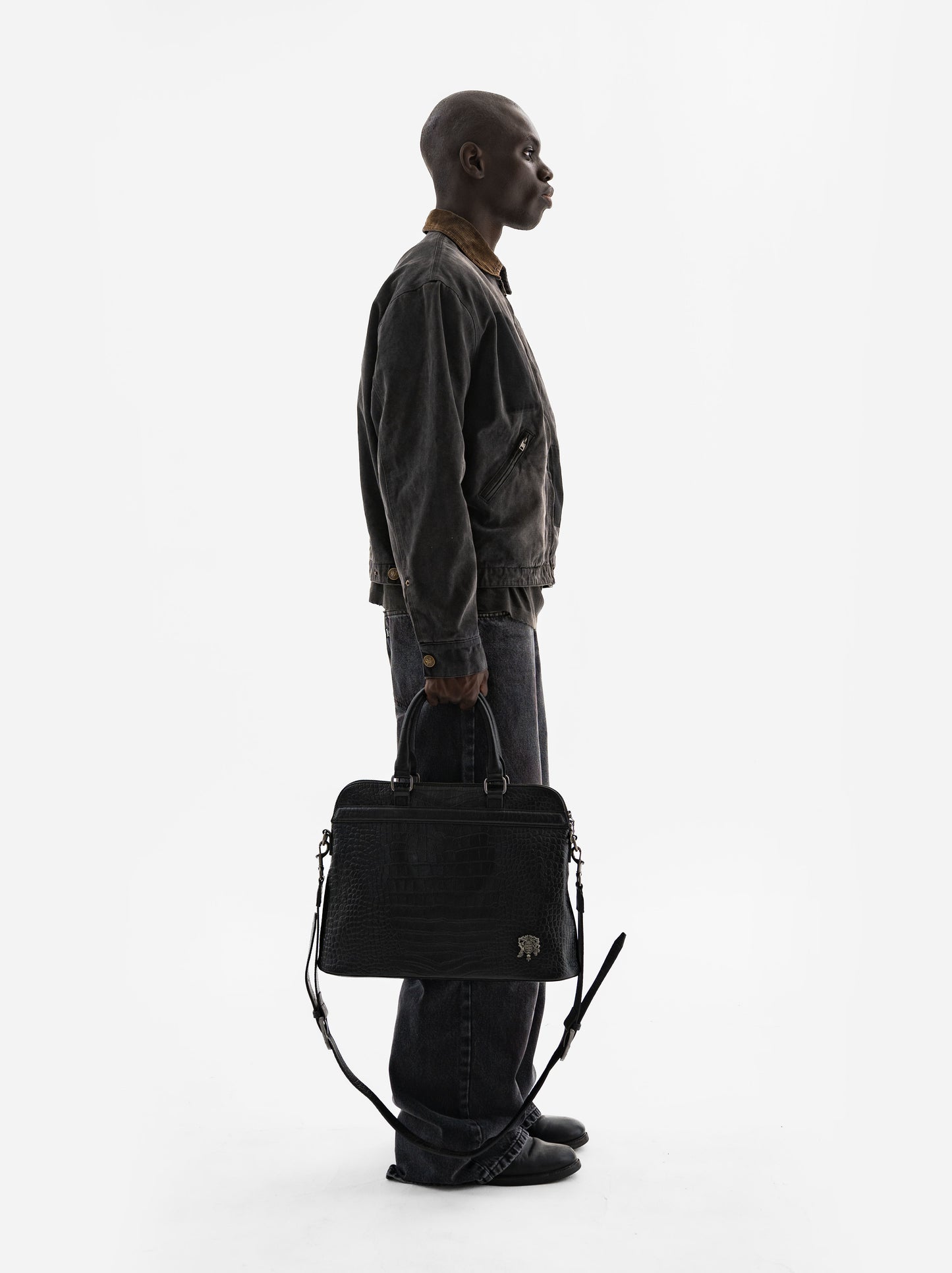 EMBLEM HANDBAG - CROCO