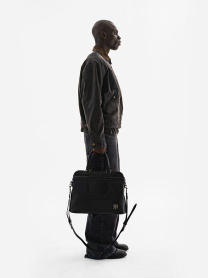 EMBLEM HANDBAG - CROCO