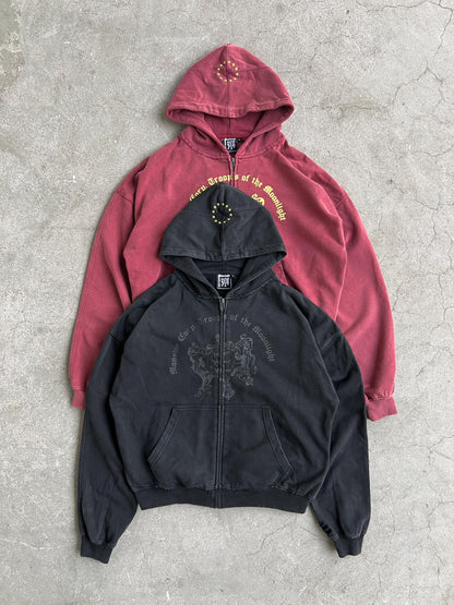COAT OF ARMS ZIP-UP - BLACK - Moonlight Mansion
