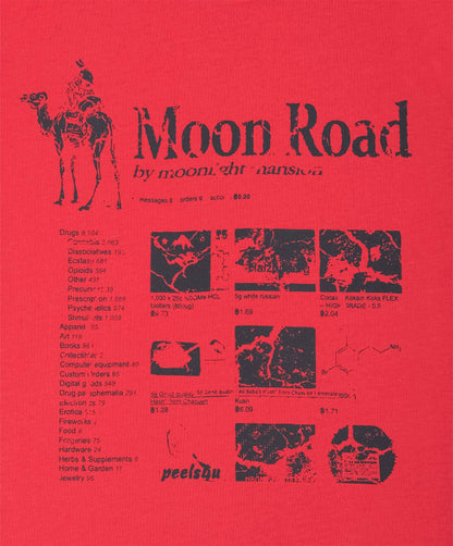 MOON ROAD T-SHIRT - RED - Moonlight Mansion