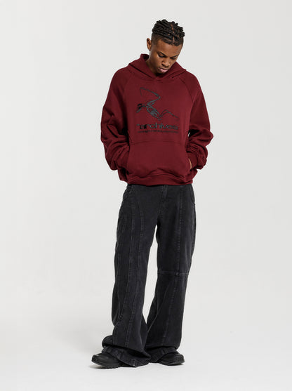 *ARCHIVES HOODIE - Bordeaux Red