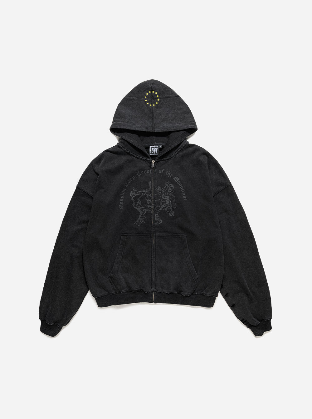 COAT OF ARMS ZIP-UP - BLACK - Moonlight Mansion