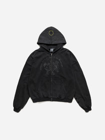 COAT OF ARMS ZIP-UP - BLACK
