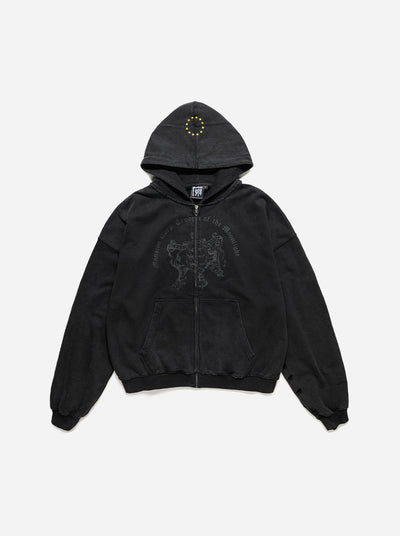 COAT OF ARMS ZIP-UP - BLACK - Moonlight Mansion
