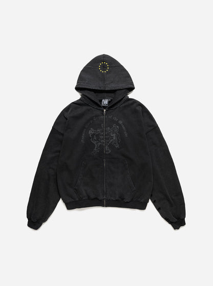 COAT OF ARMS ZIP-UP - BLACK - Moonlight Mansion