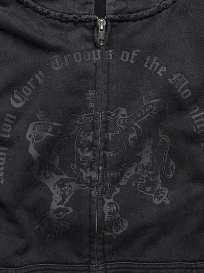 COAT OF ARMS ZIP-UP - BLACK - Moonlight Mansion