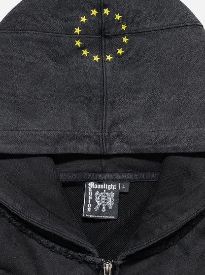 COAT OF ARMS ZIP-UP - BLACK - Moonlight Mansion