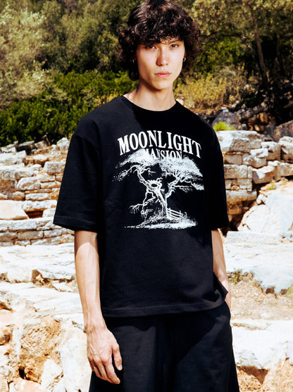 *TREE T-SHIRT - Black - Moonlight Mansion