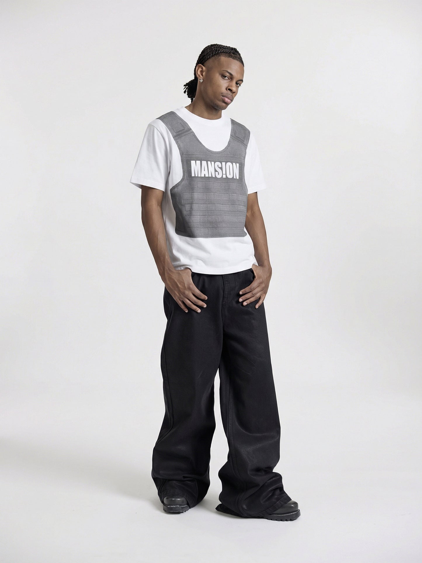 BULLET VEST T-SHIRT - WHITE - Moonlight Mansion