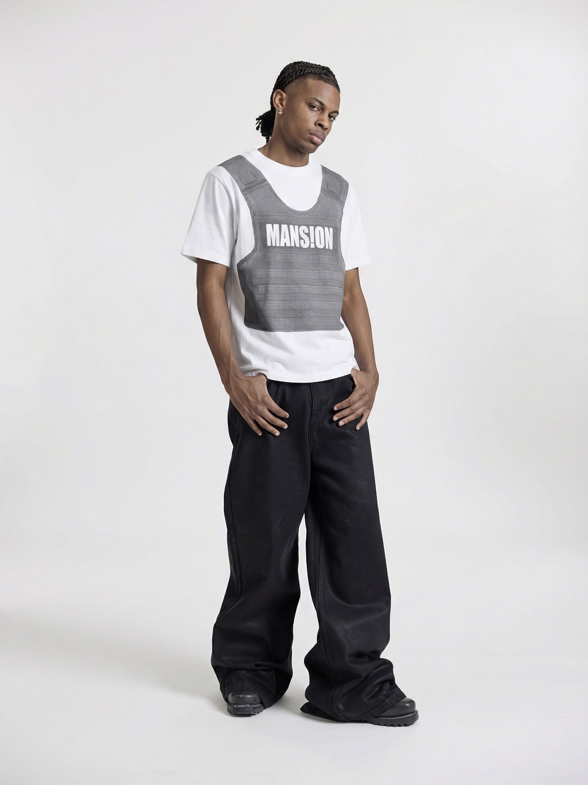 BULLET VEST T-SHIRT - WHITE - Moonlight Mansion