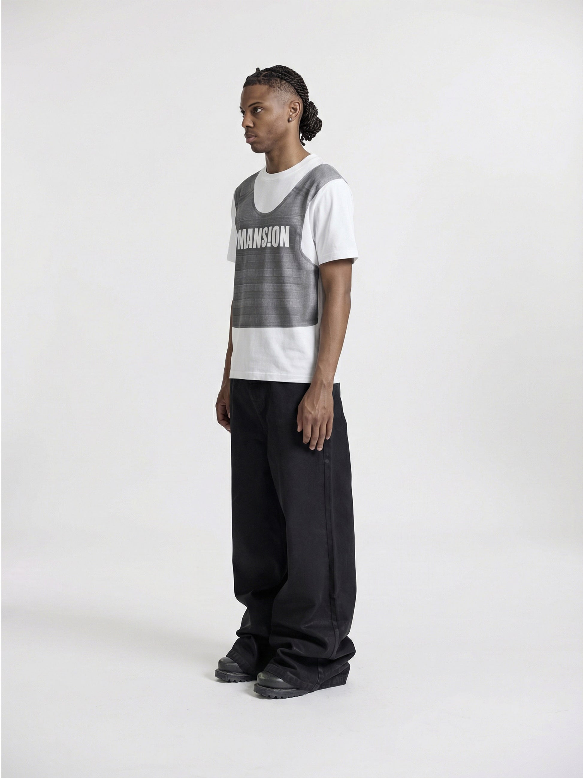 BULLET VEST T-SHIRT - WHITE - Moonlight Mansion